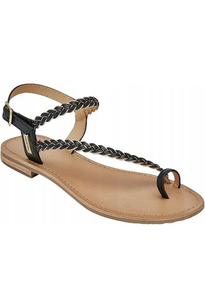 NO BRAND SANDALE DE DAMĂ DIN PIELE măr. 37 LES TROPEZIENNES NEGRE