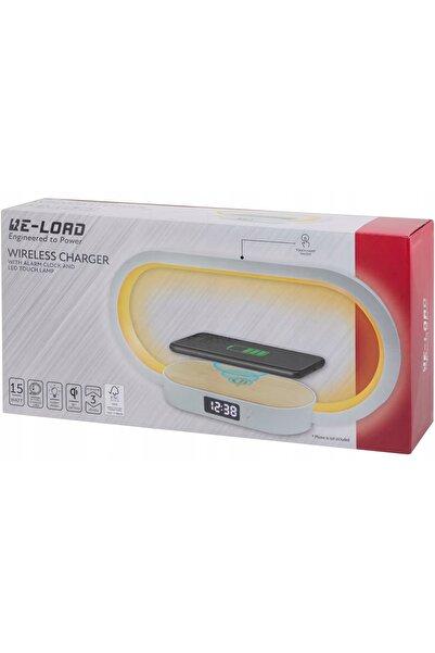 NO BRAND Încărcător inductiv de 15 W cu ceas deșteptător și lampă de noptieră...