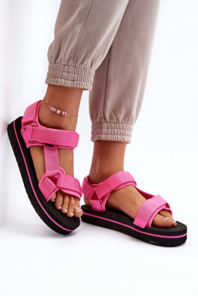 Lee Cooper Sandale de damă LCW-24-05-2750 negru / fuchsia 37 EU