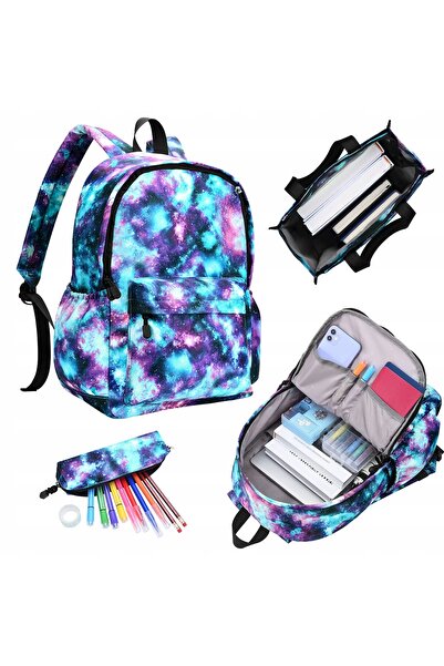 NO BRAND Set rucsac școlar cosmos stele galaxie