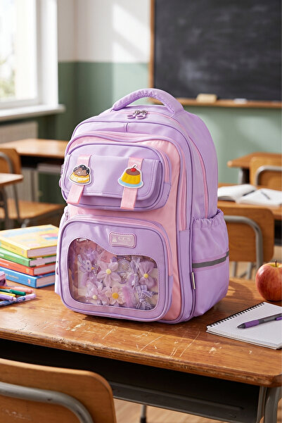 byhakan Ç-51976 School Bag Backpack Lila
