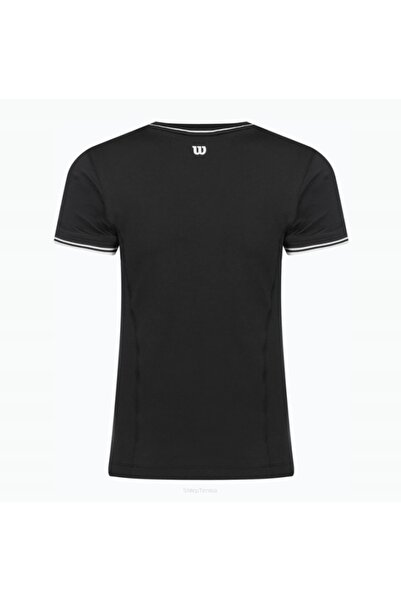 Wilson Tricou de tenis de echipă, fără cusături, de damă, negru, r.L