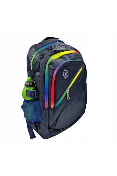 NO BRAND Rucsac școlar pentru copii, cu 3 compartimente, modern, bleumarin, p...