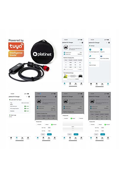 Platinet ÎNCĂRCĂTOR INTELIGENT PENTRU MAȘINI ELECTRICE TIP 2 22KW ECRAN LCD T...