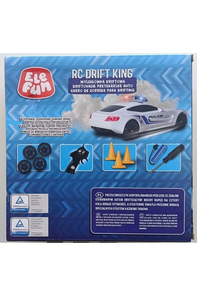 NO BRAND Mașină cu telecomandă ELEFUN Albă Poliție RC Drift King