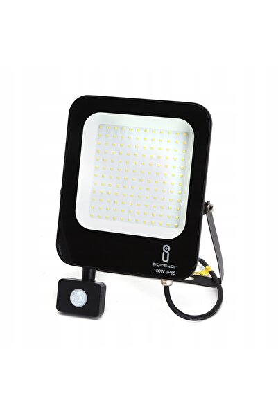 NO BRAND Proiector LED 100W halogen IP65 6500K negru PIR