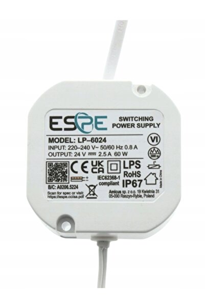 eSPe Sursă de alimentare driver LED 60W 24V 2.5A impermeabilă IP67