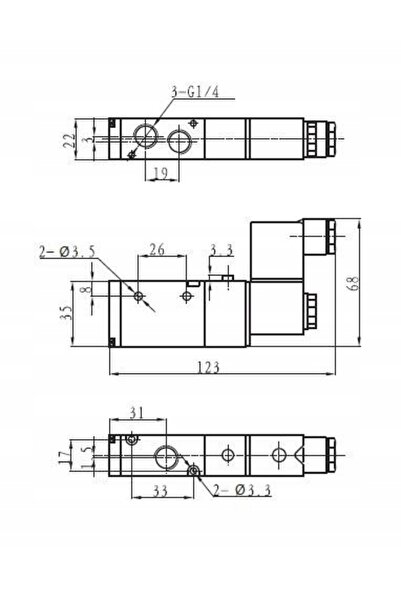 NO BRAND TG2321-08 3/2 NO 1/4 24V CC Bobină electrovalvă