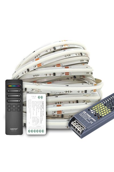 NO BRAND Kit bandă LED COB RGBW de 5m, cu efect de curgere rece, controler WS...