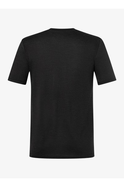 NO BRAND Tricou merino Super. Tricou Exploring - negru intens/gri plușiu L