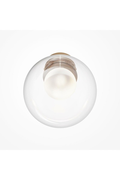 NO BRAND Aplică de perete aurie, abajur din sticlă, glob transparent 20 cm, G...