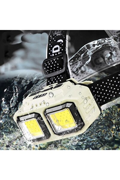 NO BRAND Lanternă frontală LED USB 2x COB cu senzor de mișcare HQ LC19