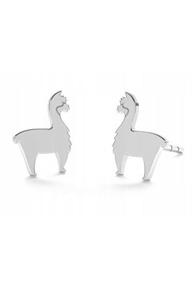 NO BRAND Cercei din argint Lama Alpaca, cercei tip știft din argint 925 pentr...