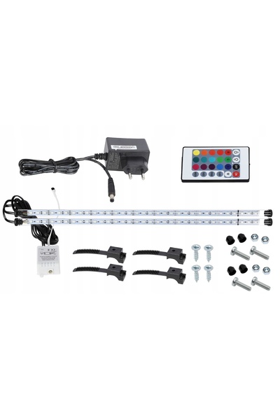 NO BRAND Lampă LED RGB pentru acvariu cu telecomandă, 2x20 cm, I+I