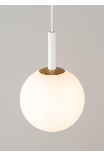 Sigma Lampă suspendată albă minimalistă modernă din sticlă, bilă albă