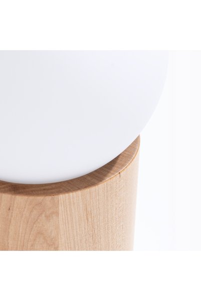 NO BRAND Lampă de noptieră Sollux, nordică, rotundă, din lemn natural