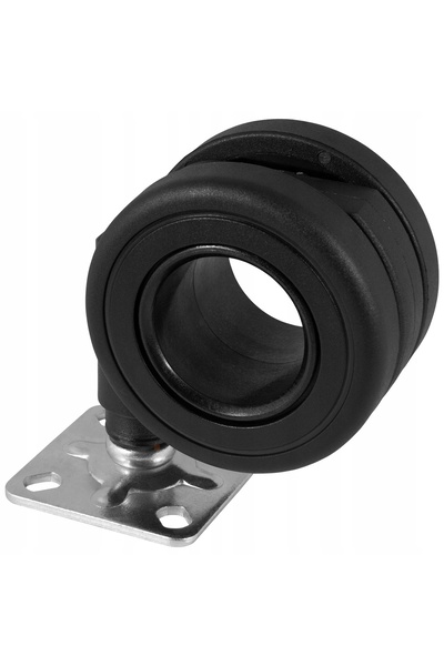NO BRAND Roată pivotantă neagră pentru mobilier, cu orificiu de 65mm - 4 bucăți