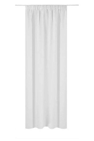 NO BRAND Perdea 140x245 cm albă - aspect de in inegalabil, cu bandă de înfășu...