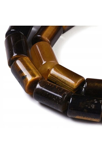 NO BRAND Mărgele cilindrice din Ochi de Tigru Natural, culoare bronz, 12x8mm,...