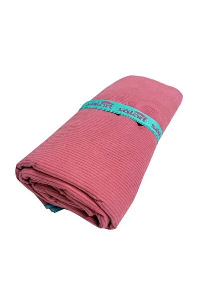 SOLARTEC Πετσέτα θαλάσσης microfiber 110x175cm κοτλέ ροζ/πετρόλ SOLART