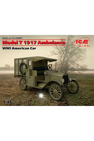 NO BRAND ICM Ford Model T 1917 Ambulanță mașină americană de asamblat Primul ...