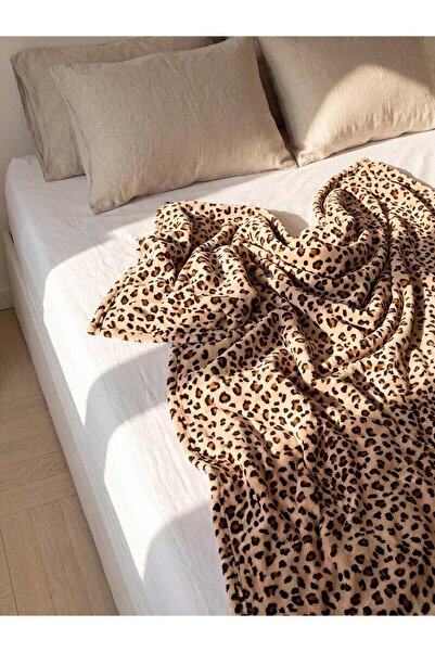 LC Waikiki Mixed Leopard Pattern Double Blanket (W6)