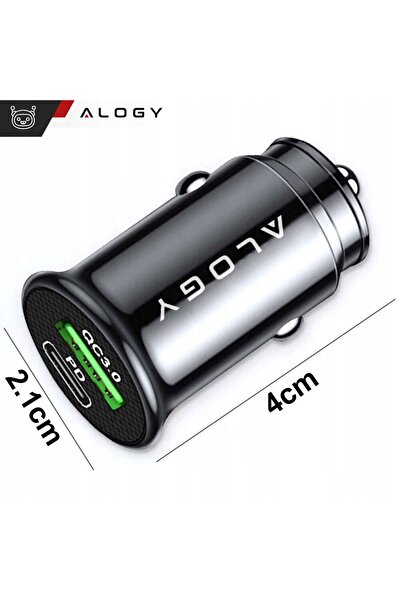 NO BRAND Încărcător auto rapid și puternic de 38W cu USB QC 3.0 18W + USB-C C...