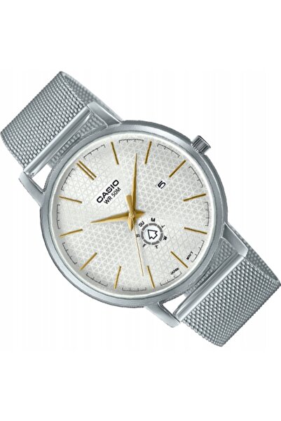 Casio Ceas bărbătesc argintiu MTP-B125M-7A cu brățară tip plasă + cutie