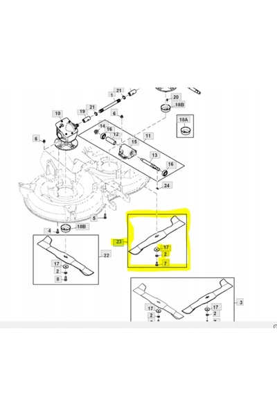 John Deere X950R Cuțit stânga 20,5mm 48 inci