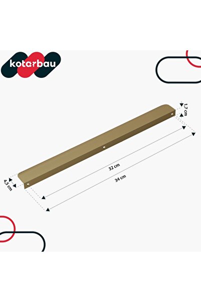 NO BRAND 340 mm 6 Bucăți Mâner de tragere modern din aluminiu auriu mat pentr...