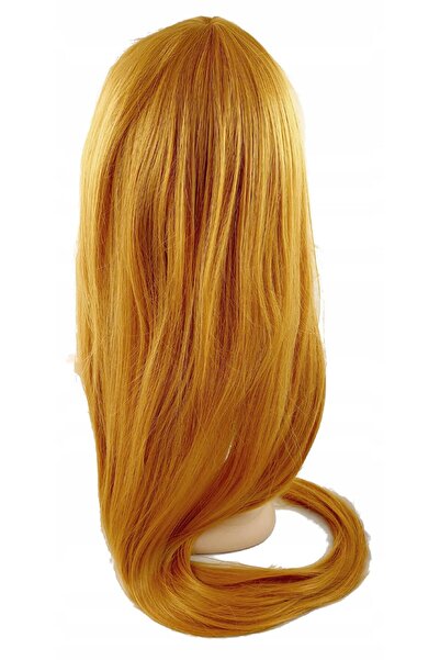 NO BRAND Perucă de damă, lungă, roșu blond, 100 cm, cosplay anime, păr lung d...
