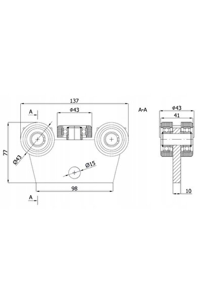 NO BRAND 2X Cărucior cu 5 role pentru poartă culisantă 43 MM