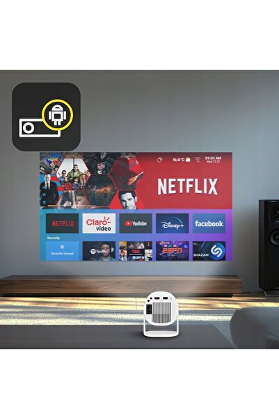 OVERMAX Proiector LED 4K Android Wi-Fi Alb