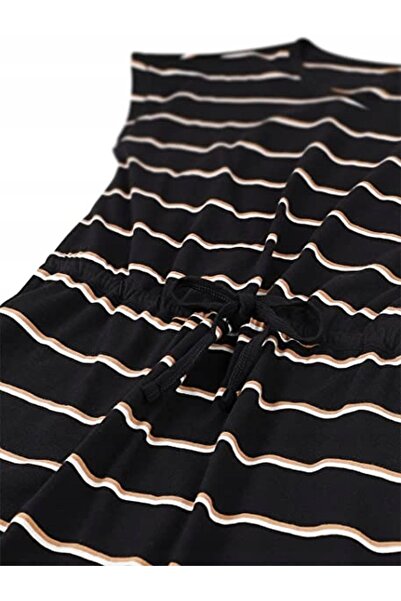 ONLY Rochie de damă cu dungi negre și camel, pachet de 2, mărimea S