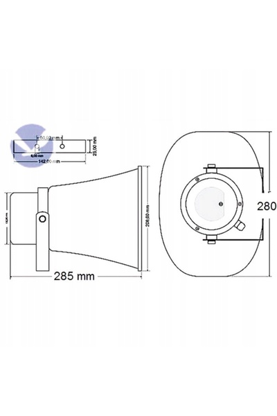 NO BRAND DIFUZOR TUBULAR MEGAFON TUBA, REZISTENT, ALB, DIN ABS, TONSIL GZT 30...