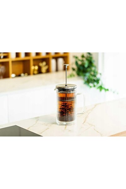 NO BRAND VIALLI TULIP STICLĂ INFUSERĂ CU PISTON PENTRU IERBURSURI CAFEA CEAI ...