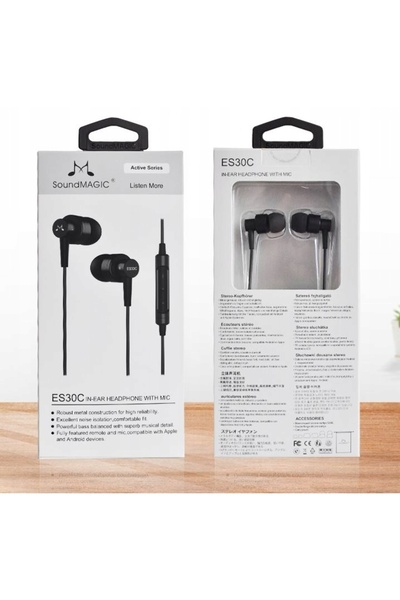 NO BRAND Căști in-ear cu microfon și telecomandă SOUNDMAGIC ES30C Negru Gunmetal