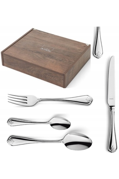NO BRAND Set de cină AMEFA 5280 DUKE RETRO, 24 de piese, în cutie, tacâmuri d...