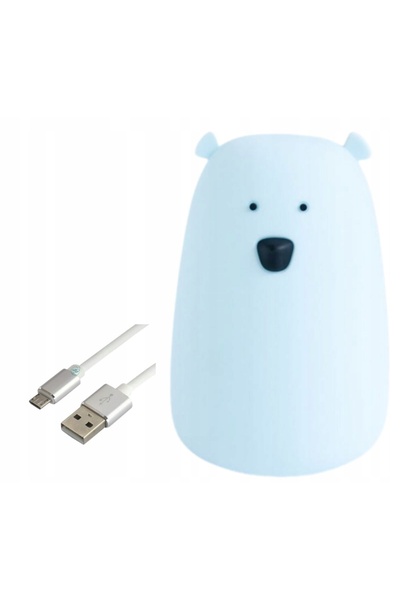 NO BRAND Lămpuță LED moale, albastră, cu ursuleț Rabbit din silicon