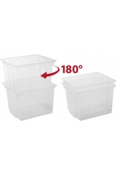 IRIS Cutie transparentă din plastic cu capac, 10L, 4 bucăți
