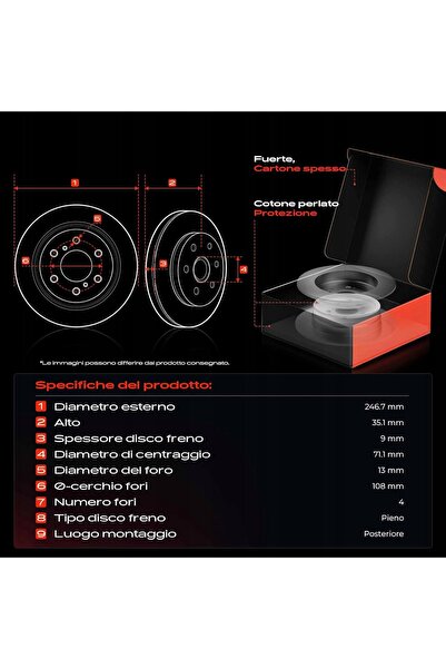 NO BRAND 2x DISCURI DE FRÂNĂ SPATE PENTRU CITROEN PEUGEOT 4246W9 424952 4246X...