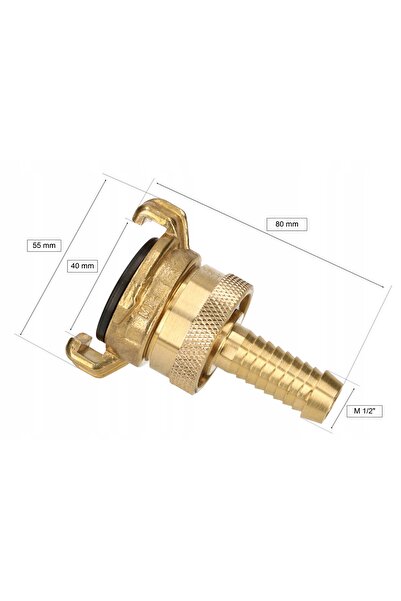 NO BRAND 2x Conector rapid din alamă 1/2'' pentru furtun