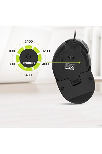 Delux M618 PLUS mouse vertical de calculator cu fir USB, luminos