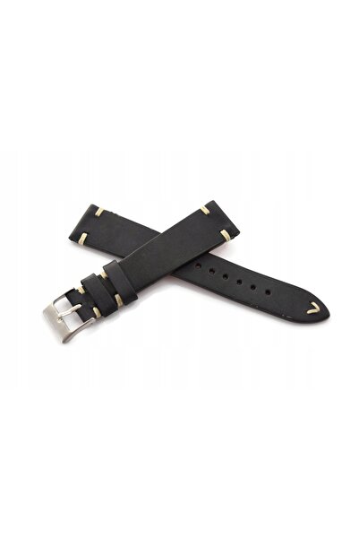 NO BRAND LAVVU Retro LSNUB20 - 20mm - Negru - Curea de ceas din piele