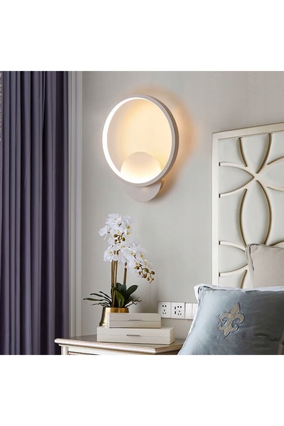 NO BRAND Aplică de perete modernă, rotundă, metalică, tip inel, LED 14W, de i...
