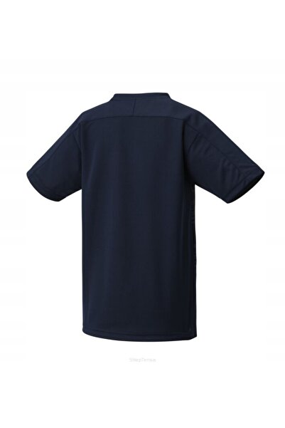 YONEX Tricou de tenis cu guler rotund, albastru marin, M