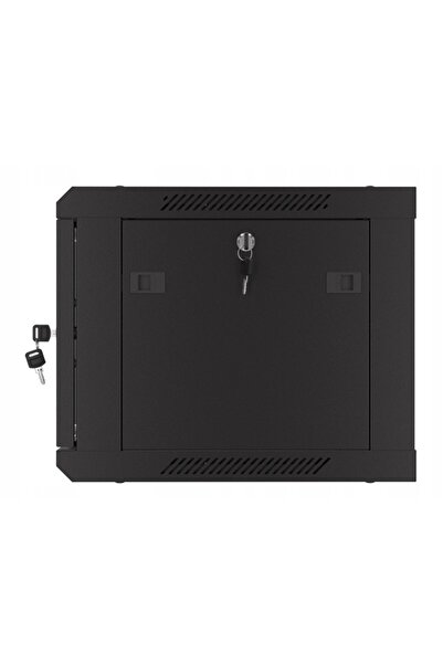 Lanberg Dulap de perete negru, 19 inch, 6U, 600x450, cu ușă perforată, demont...
