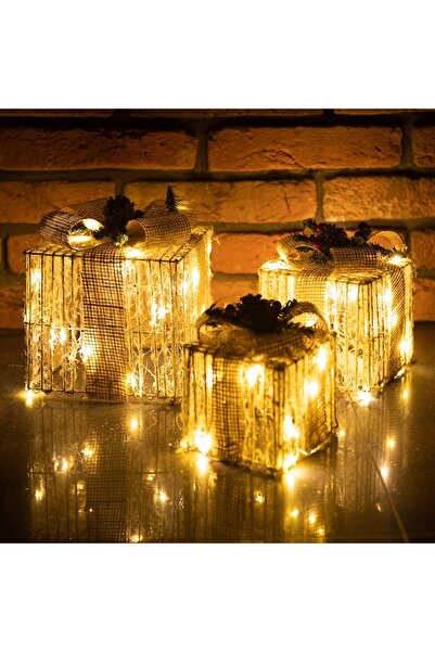 Springos PREZENT LED COMPLET CUTIE LUMINOASĂ DECORAȚIE DE SĂrbăTORI DECORAȚIE...