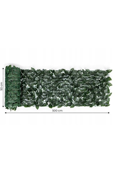 NO BRAND Gard viu artificial din iederă, 500x50 cm, paravan verde pentru balc...