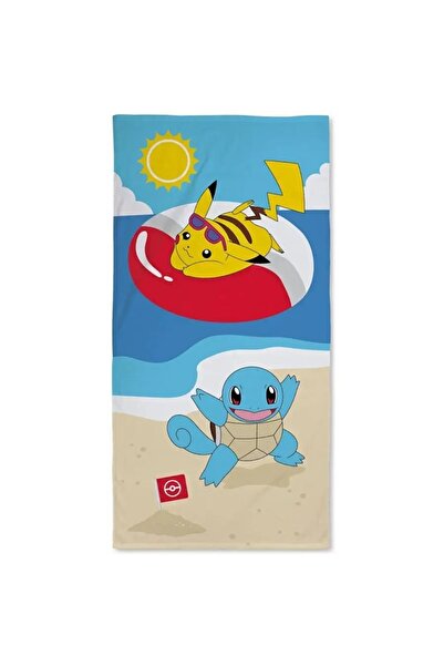 NO BRAND Prosop de plajă 70x140 Pokemon pe plajă halantex